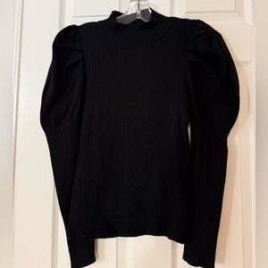 QED London Black Puff Sleeve Blouse